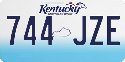 KY license plate 744JZE