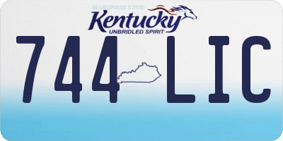 KY license plate 744LIC