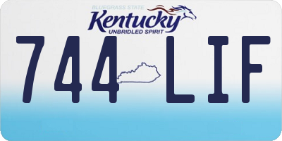 KY license plate 744LIF