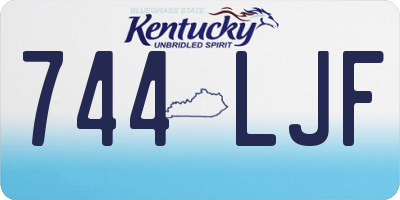 KY license plate 744LJF