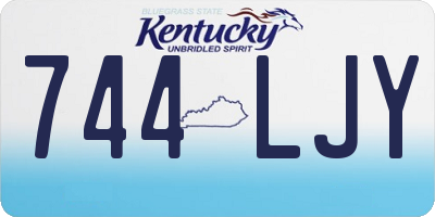 KY license plate 744LJY