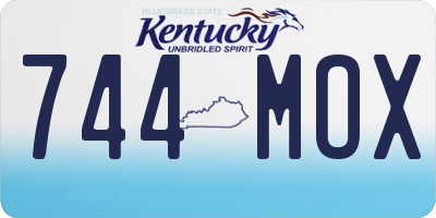 KY license plate 744MOX