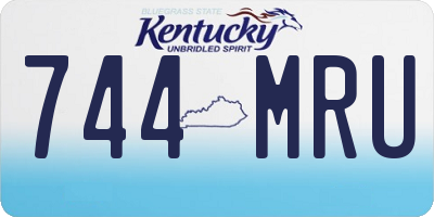 KY license plate 744MRU