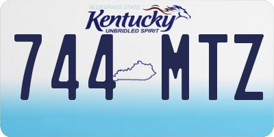 KY license plate 744MTZ