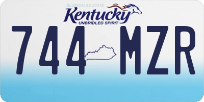 KY license plate 744MZR