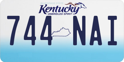 KY license plate 744NAI