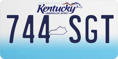 KY license plate 744SGT