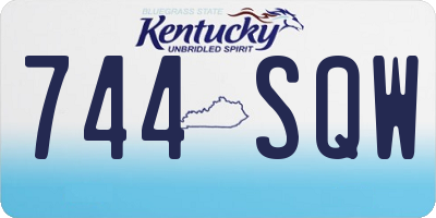 KY license plate 744SQW