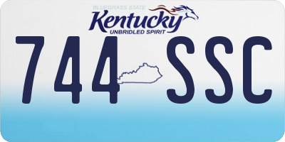 KY license plate 744SSC