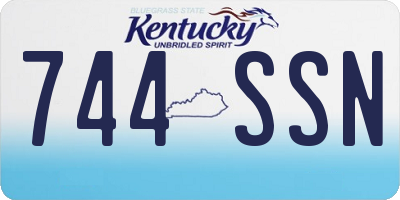 KY license plate 744SSN