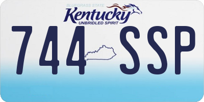 KY license plate 744SSP