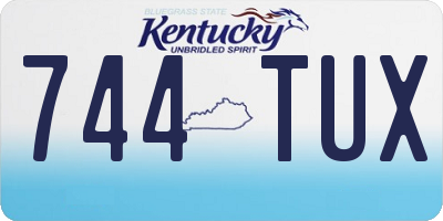KY license plate 744TUX