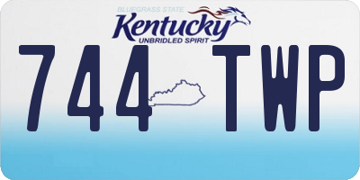 KY license plate 744TWP