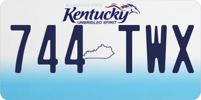KY license plate 744TWX