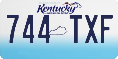 KY license plate 744TXF