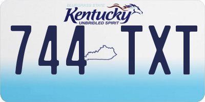 KY license plate 744TXT