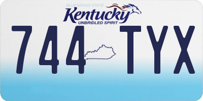 KY license plate 744TYX