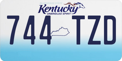 KY license plate 744TZD