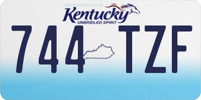 KY license plate 744TZF