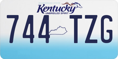 KY license plate 744TZG