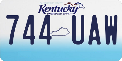 KY license plate 744UAW