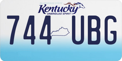 KY license plate 744UBG