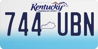 KY license plate 744UBN