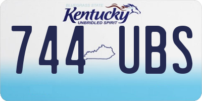 KY license plate 744UBS