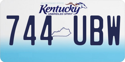 KY license plate 744UBW