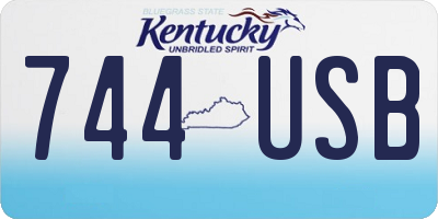 KY license plate 744USB