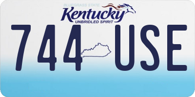 KY license plate 744USE