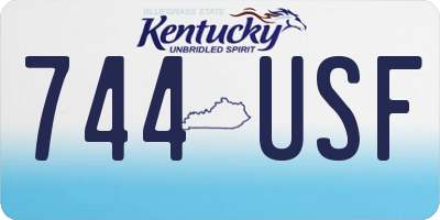 KY license plate 744USF
