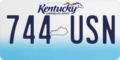 KY license plate 744USN