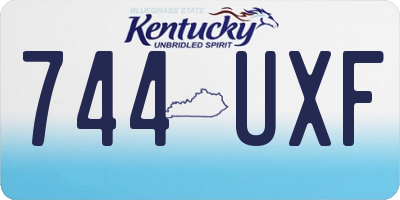KY license plate 744UXF
