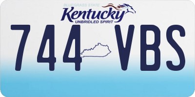 KY license plate 744VBS