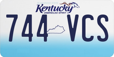 KY license plate 744VCS
