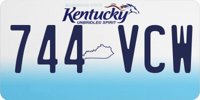 KY license plate 744VCW