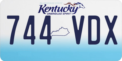 KY license plate 744VDX