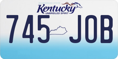 KY license plate 745JOB
