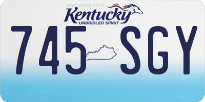 KY license plate 745SGY