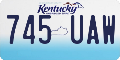 KY license plate 745UAW