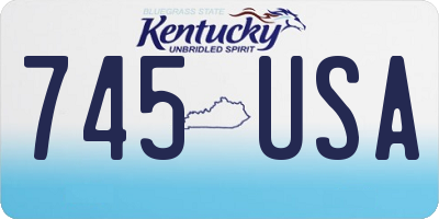 KY license plate 745USA