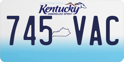 KY license plate 745VAC