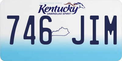 KY license plate 746JIM