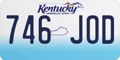 KY license plate 746JOD