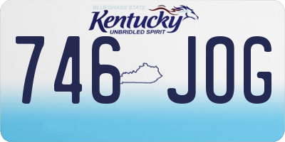 KY license plate 746JOG