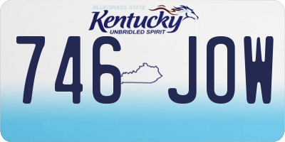 KY license plate 746JOW