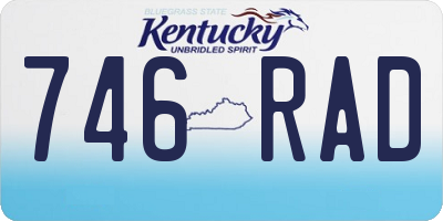 KY license plate 746RAD