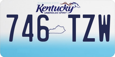KY license plate 746TZW