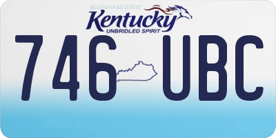 KY license plate 746UBC